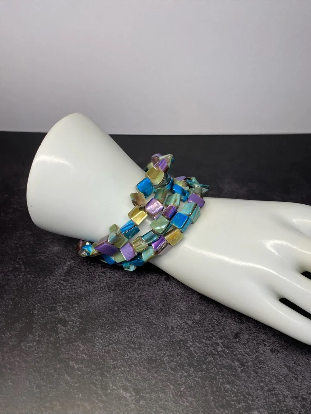 Boho Multicolor 3-piece Abalone Shell Bead Set: Necklace, Bracelet and Earrings
